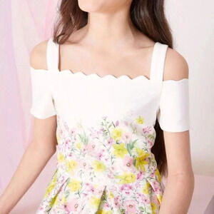 Lipsy London White Floral  Scuba Occasion Dress